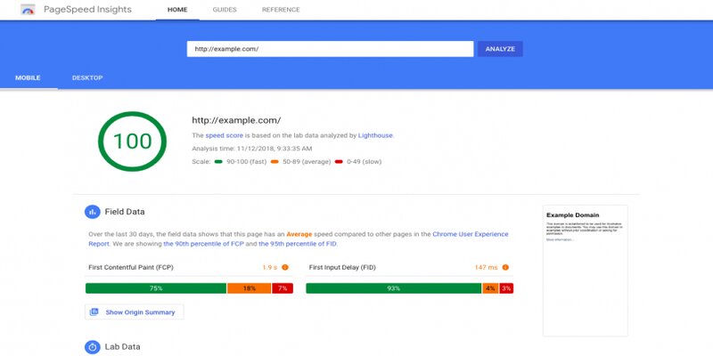 Những tính năng có trong tool PageSpeed Insights